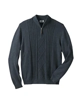 Liberty Blues by KingSize Men's Big & Tall Shoreman's Quarter Zip Cable Knit Sweater