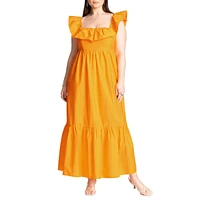 Eloquii Plus Size Maxi Poplin Dress