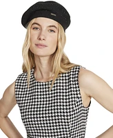 Steve Madden Women's Crystal Studded Plush Beret