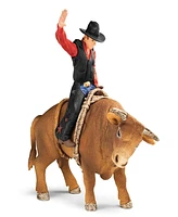 Schleich Farm World Cowboy With Bull Figure Playset