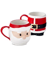 Holiday Lane Santa Set of 2 Stackable Mug