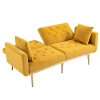 Velvet Sofa, Accent Sofa. Loveseat Sofa With Metal Feet