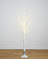 Nearly Natural 3ft. Pre-Lit Artificial White Birch Tree with 92 Warm White Led Lights