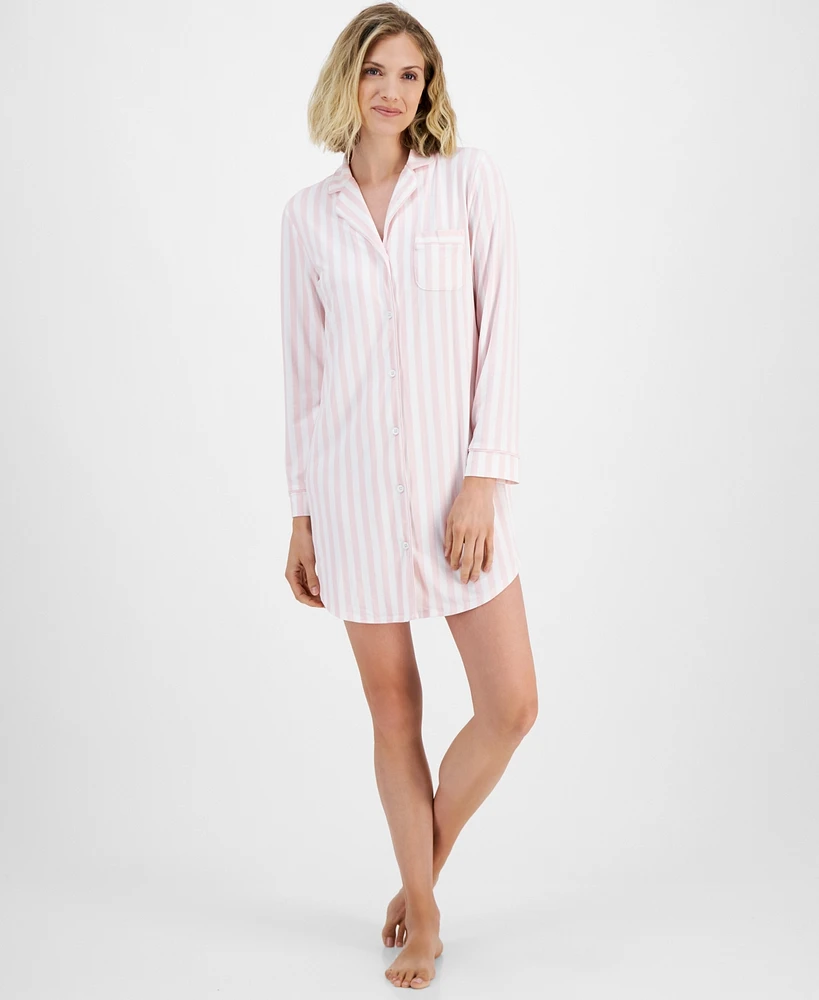 Charter Club Women's Notched-Collar Sleepshirt, Created for Macy's