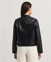 Lauren Ralph Women's Leather Moto Jacket