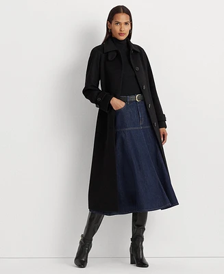 Lauren Ralph Women's Single-Breasted Belted Maxi Coat