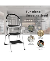 Sugift Heavy Duty Industrial Lightweight Folding Stool 3 Step Ladder