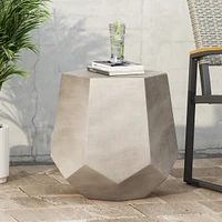 Simplie Fun Lightweight Concrete Geometric Side Table for Outdoor Spaces