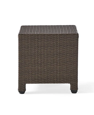 Simplie Fun Modern Woven Outdoor Side Table for Patio or Deck