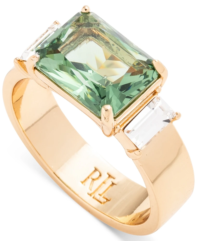 Lauren Ralph Lauren Gold-Tone Baguette Stone Ring