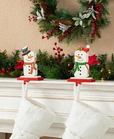 Glitzhome Christmas Snowman Stocking Holders, Set of 2