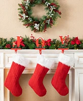 Glitzhome Christmas Metal Joy Stocking Holders, Set of 3