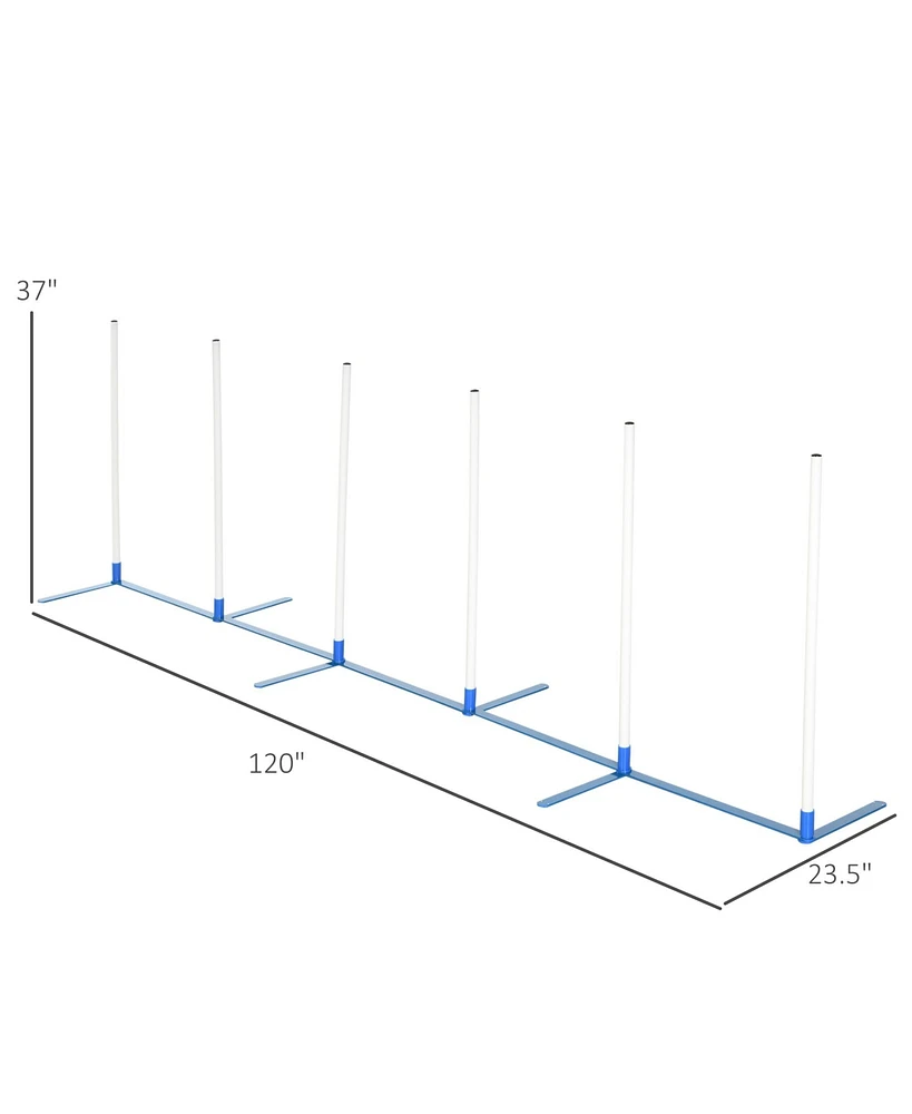 Streamdale Furniture Portable Agility Weave Poles for Dog Training and Exercise