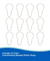 Kenney Medium Weight Peva Shower Curtain Liner and Beaded Roller Ring Set
