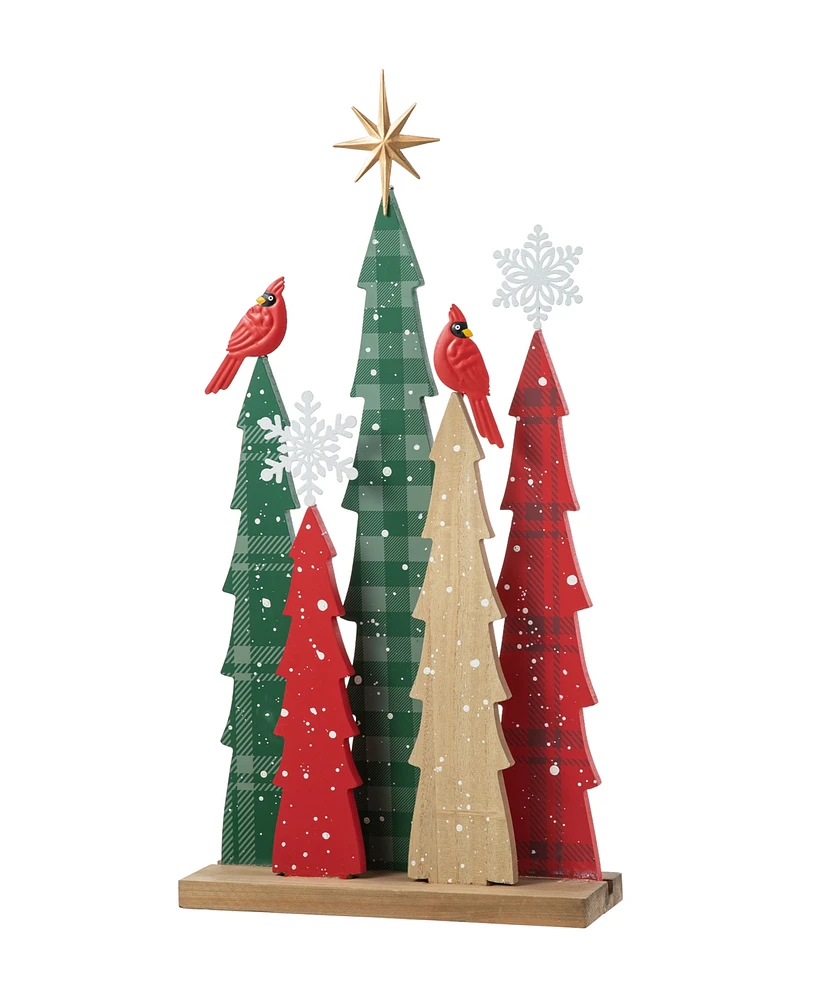 Glitzhome 23.5 H Wooden Christmas Tree Table Decor