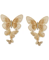 lonna & lilly Gold-Tone Pave Butterfly Statement Earrings