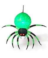 Gerson & Gerson Eerie 5 Feet Electric Inflatable Halloween Green Spider with Disco Light