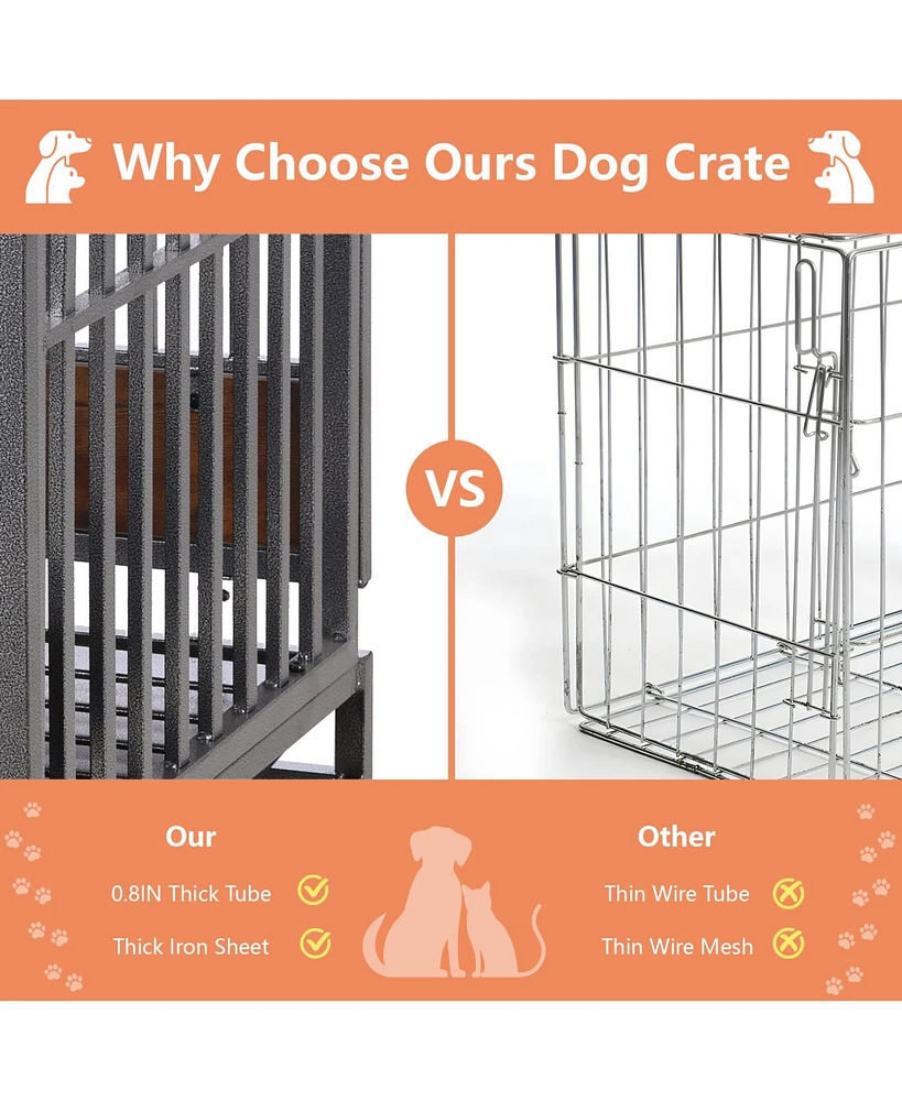Streamdale Furniture Unbreakable Dog Crate Pre-Assembled, Easy-to-Clean, Safe & Sturdy with Cozy Mat