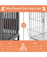 Streamdale Furniture Unbreakable Dog Crate Pre-Assembled, Easy-to-Clean, Safe & Sturdy with Cozy Mat