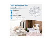 Slickblue Folding Dining Chairs Set of 2 with Armrest and High Backrest-White