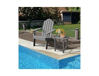 Slickblue Outdoor Adirondack Chair with Built-in Cup Holder for Backyard Porch