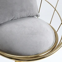 Velvet Bar Chair, Pure Gold Plated, Unique Design, 360 Degree Height