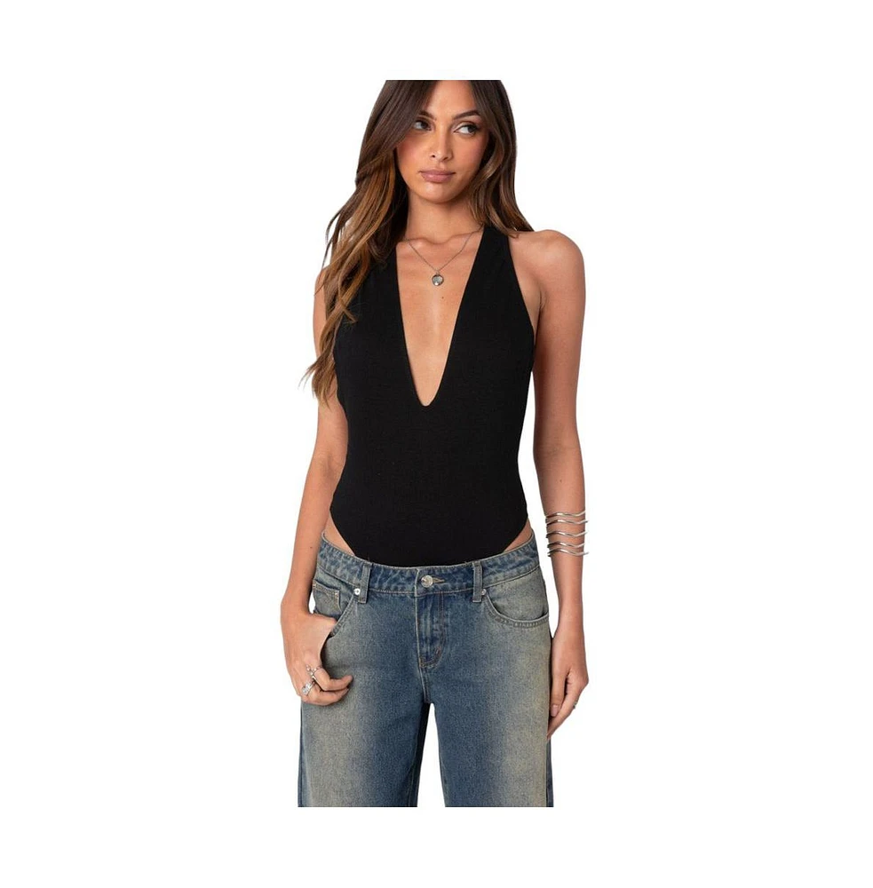 Edikted Women's Deep V Backless Bodysuit