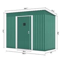 Streamdale Furniture Xl Galvanized Steel Outdoor Storage Shed with Sloped Roof and Vents