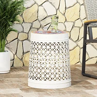 Simplie Fun Minimalist Mosaic Accent Table with Lace Cut Frame