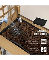 Spacious Raised Wood Planter Bed with Trellis, 36.5" Long, 15.75" Wide, 55.5" High