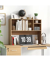 Computer Desktop Bookcase Countertop Storage Bookshelf Organizer with 4 Cubbies