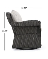 Wicker Swivel Rocking Chair Cozy Outdoor Relaxation and Comfort