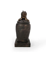 Simplie Fun Tranquil Garden Fountain with Cascading Waterfall, Led Lights, and Exquisite Detail