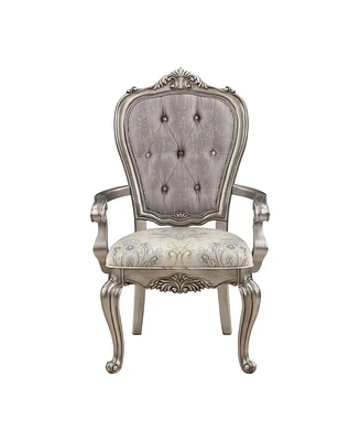 Simplie Fun Ariadne Side Chair (Set-2), Velvet & Antique Plantinum Finish