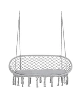Boho Macrame Hammock Swing Chair Stylish, Comfortable, and Two-Seater