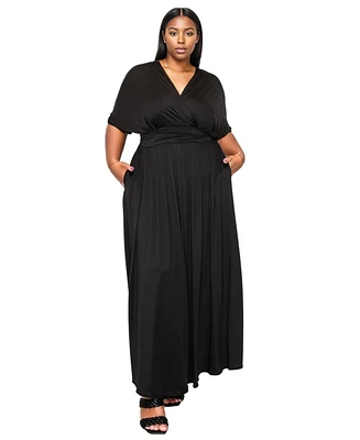 L I V D Plus Raffi Pocket Empire Waist Maxi Dress