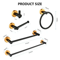 6 Piece Bathroom Towel Rack Set Wall Mount 0007