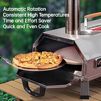 12" Rotatable Outdoor Pizza Oven - Portable and Stainless