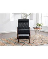 Streamdale Furniture Rocking Chair With Ottoman, Mid-Century Modern Upholstered Fabric Rocking Armchair, Rocking