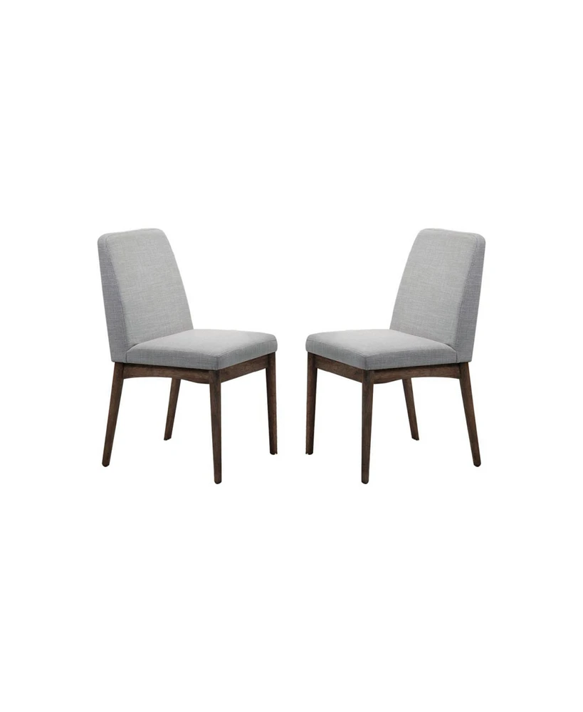 Simplie Fun Grey Fabric Upholstered Dining Chair, Brown(Set Of 2)