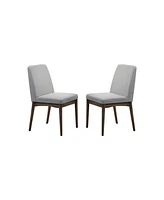 Simplie Fun Grey Fabric Upholstered Dining Chair, Brown(Set Of 2)