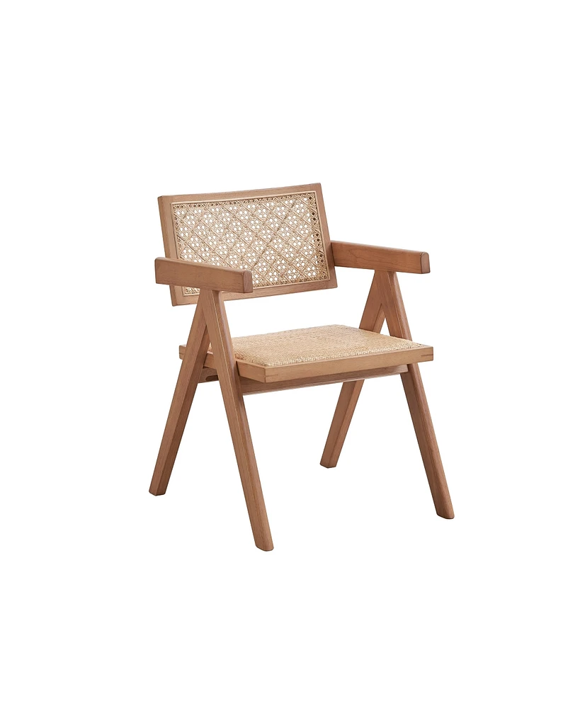 Simplie Fun Velentina Arm Chair (Set of 2), Rattan & Natural Finish