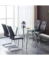 Streamdale Furniture Modern Pu Leather Dining Chairs with Metal Legs | Easy Assembly