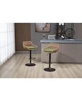 Streamdale Furniture Swivel Bar Stools Set Of 2 Adjustable Counter Height Chairs With Footrest For Kitchen