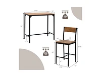 Slickblue 3 Pieces Bar Table Set with 2 Stools