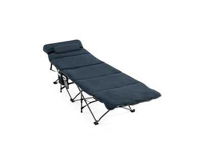 Slickblue Folding Retractable Travel Camping Cot with Mattress and Carry Bag