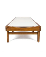 Acacia Wood and Mesh Outdoor Chaise Lounge for Relaxation