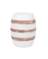 Simplie Fun Modern Concrete Side Table with Intricate Weave Pattern