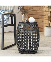 Modern Side Table Elegant Iron Cut Design, Durable Frame