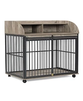 Streamdale Furniture Designer Dog House Stylish Furniture-Style Dog Crate with Sliding Door and Storage